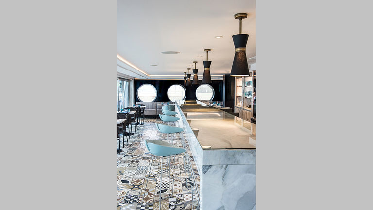 The Mozart's dramatic atrium bar